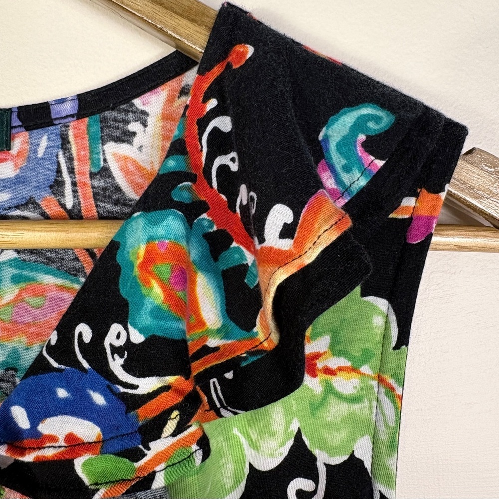 Ralph Lauren Black Floral Sleeveless Dress Resort Colorful Beach Vacation - Picture 6 of 13